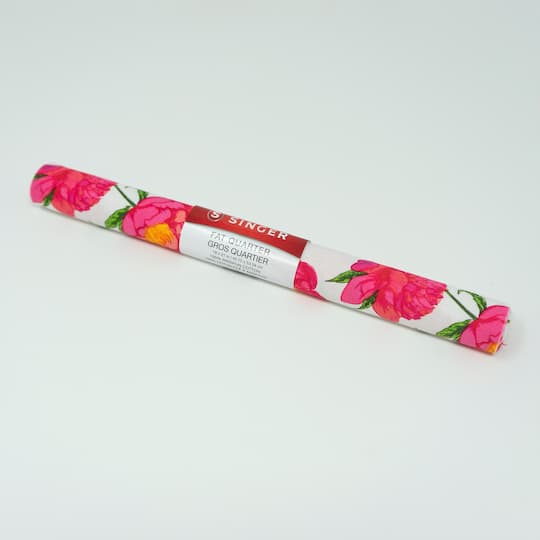 SINGER Pink Floral Print Cotton Fabric Fat Quarter